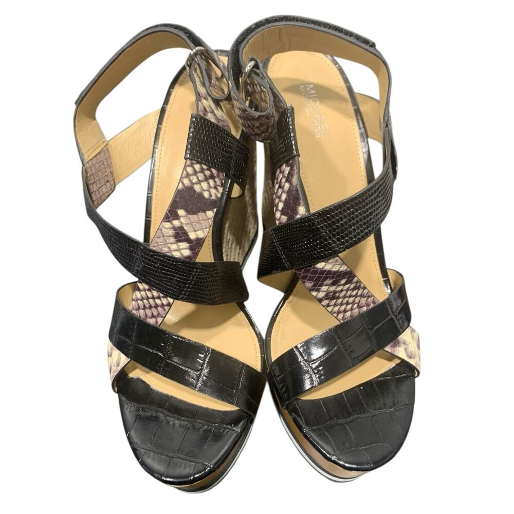 Michael Michael Kors Snakeskin Espadrill Wedges SZ 9 - Picture 2 of 8